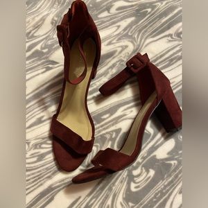 Maroon block heels Allegra K